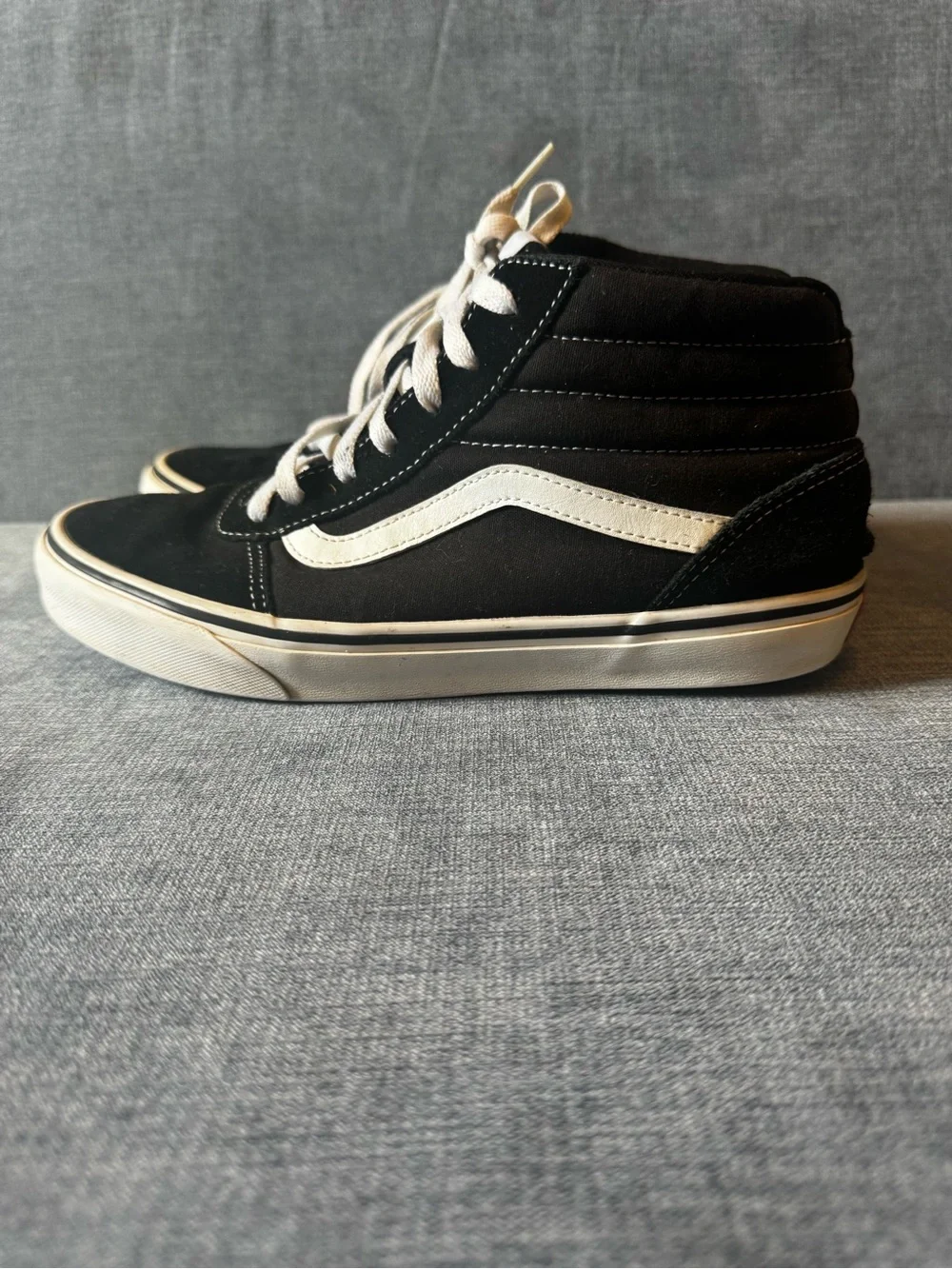 Vans High-Top Skate Sneaker in Black and White